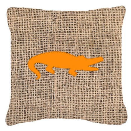 JENSENDISTRIBUTIONSERVICES Alligator Burlap And Orange Indoor & Outdoor Fabric Decorative Pillow MI2554269